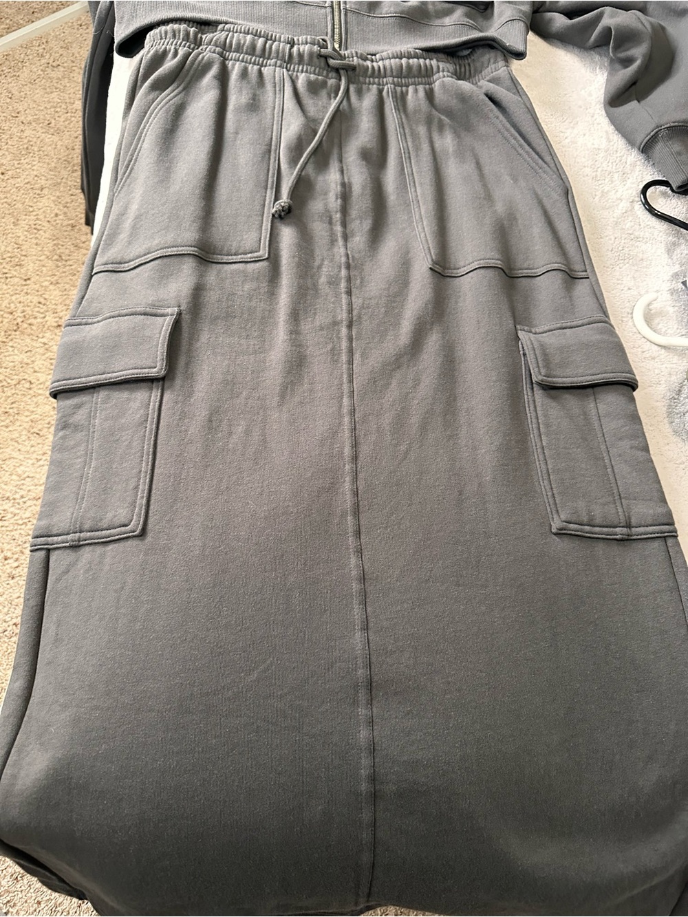 Garage Women's Maxi Skirt in Gray with Cargo Pockets